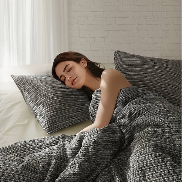 Woolrich Lyon Waffle Washed Duvet Set in Charcoal, Full/Queen WR12-4044 - Image 2