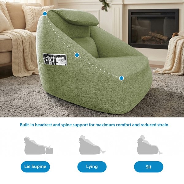 Main Street Cloud Ergonomic Couch in Olive Green, One Size OLX106-0002 - Image 5