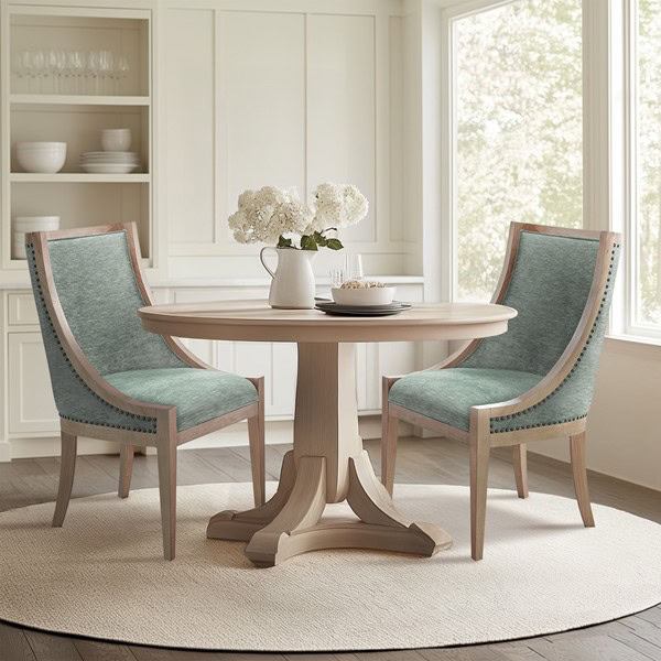 Martha Stewart Elmcrest Upholstered Dining Chair with Nailhead Trim in Soft Green, One Size MT108-0158 - Image 4