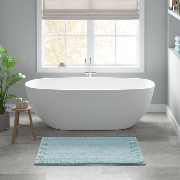 Madison Park Signature Splendor 100% Cotton Tufted 3000 GSM Reversible Bath Rug in Blue, 24x36" MPS72-575 - Image 3
