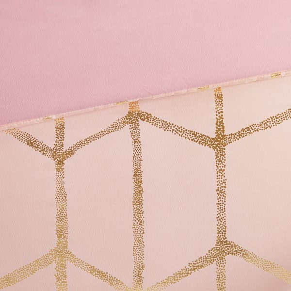 Intelligent Design Raina 100% Polyester Brushed Microfiber Printed Comforter Set in Blush/Gold, Twin/Twin XL TT10-0012 - Image 2