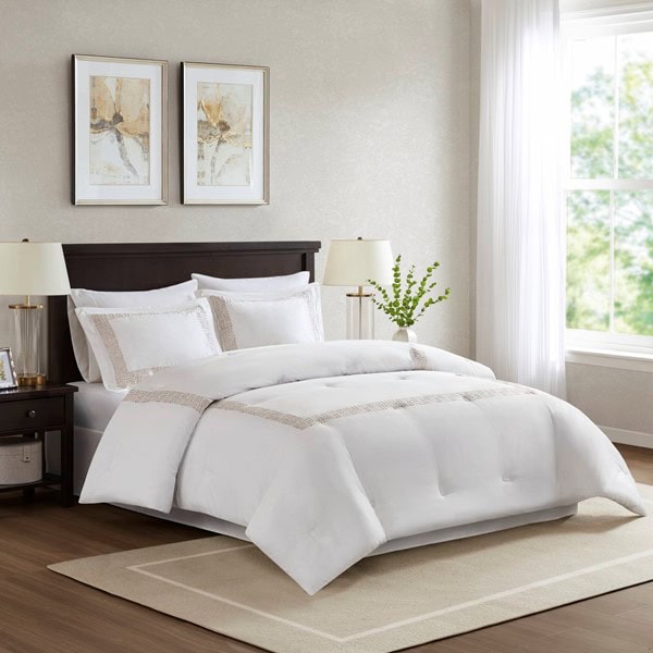 Harbor House Blue Nile 4 Piece Cotton Sateen With Embroidery Oversized Comforter Set, King HH10-1871 - Image 2