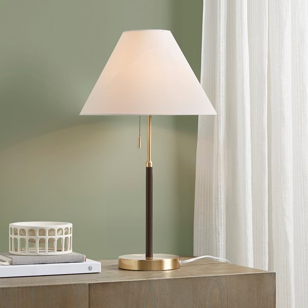 INK+IVY Bromley Two Tone Pull-chain Table Lamp in Gold/Brown, One Size II153-0147 - Image 2
