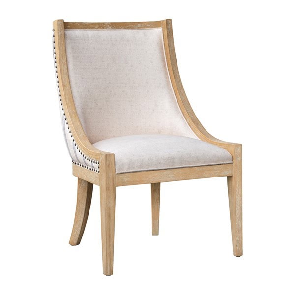 Martha Stewart Elmcrest Upholstered Dining Chair with Nailhead Trim in Beige Stripe, One Size MT108-1197 - Image 5