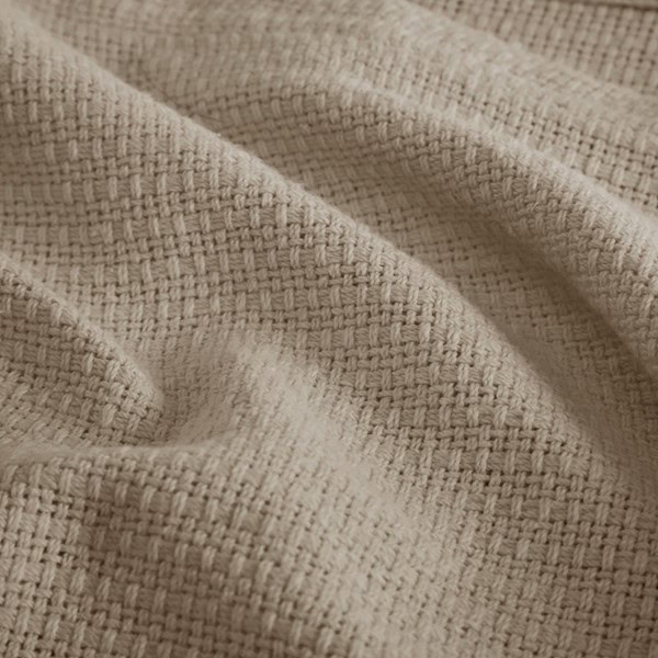Madison Park Freshspun Basketweave Cotton Blanket in Khaki, Twin BL51N-0860 - Image 4