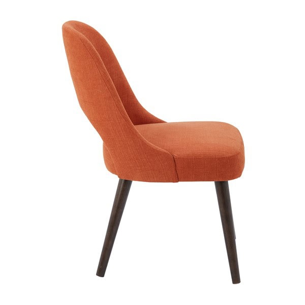 INK+IVY Nola Upholstered Dining Side Chairs with Cutout Back design (Set of 2) in Orange/Dark Brown, Set of 2 II100-0117 - Image 2