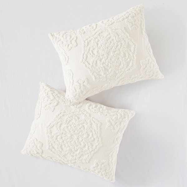 Madison Park Laetitia Tufted Cotton Chenille Medallion Duvet Cover Set in Off-White, Full/Queen MP12-5978 - Image 2
