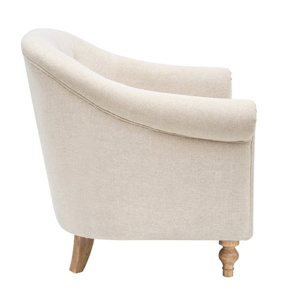 Martha Stewart Fayette Tufted Accent Arm Chair in Cream, One Size MT100-1190 - Image 2