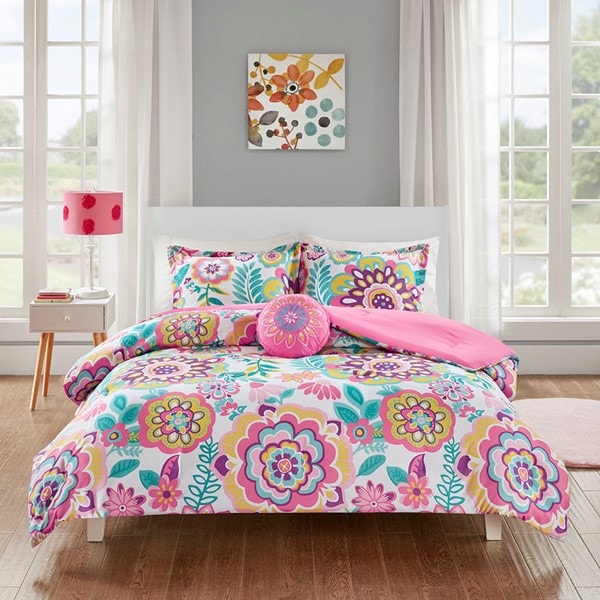 Mi Zone Camille Floral Comforter Set in Pink, Full/Queen MZ10-0561 - Image 2