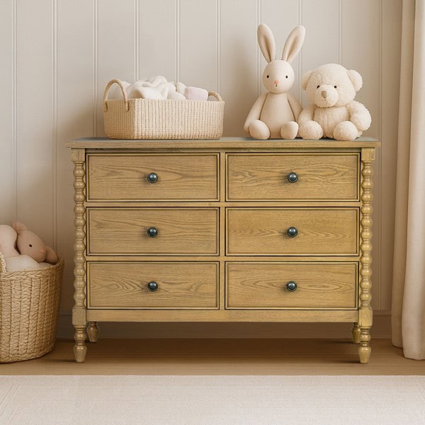Madison Park Signature Beckett 6-drawer dresser (46"W) in Natural, One Size MPS137-0327 - Image 6