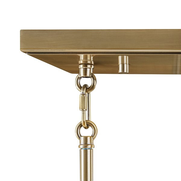 INK+IVY Curiana 5-light Linear Chandelier with Textured Glass Shades in Antique Brass, One Size FB150-1191 - Image 7