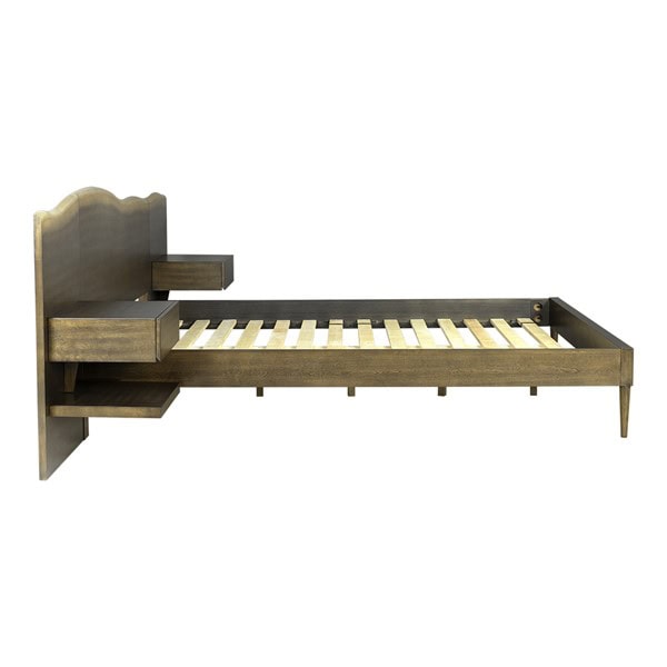 INK+IVY Clark Platform Bed frame with Live-Edge Headboard and Built-in Nightstands/Drawers in Dark Brown, Queen II115-0577 - Image 6