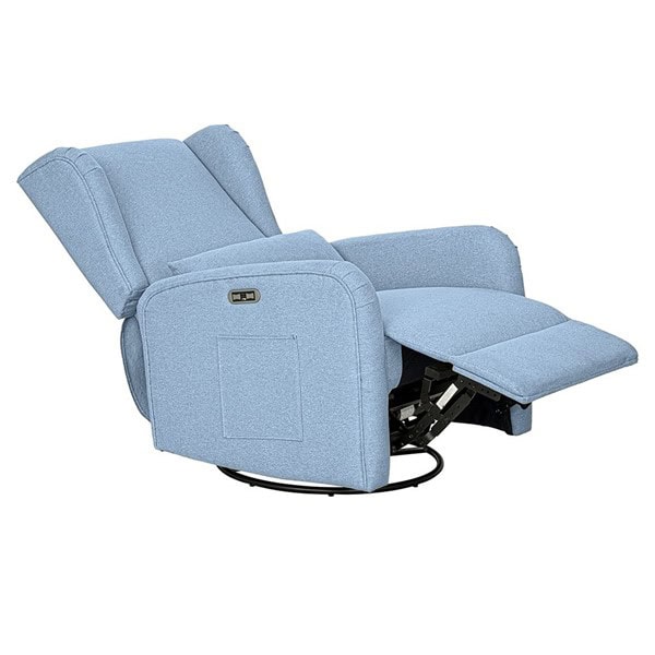 Madison Park Candace Power Recliner 3-in-1 with Swivel, Glider, Charging Station in Light Blue, One Size MP103-1283 - Image 4