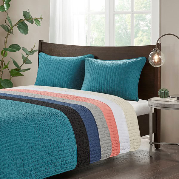 Madison Park Keaton Quilt Set in Black, Full/Queen MP13-6133 - Image 3