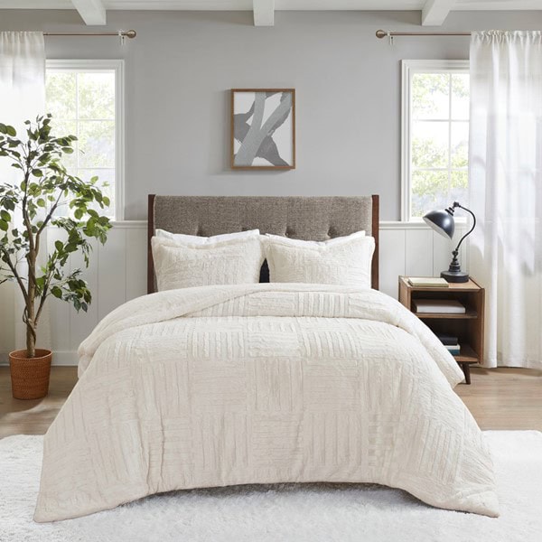 Madison Park Arctic Fur Down Alternative Comforter Mini Set in Ivory, Twin BASI10-0253 - Image 2