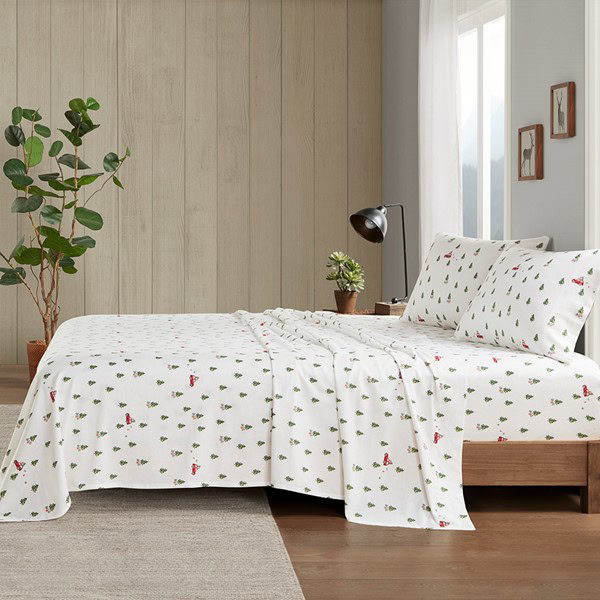 Woolrich Cotton Flannel Sheet Set in Green Tree Trip, Queen WR20-3955 - Image 3