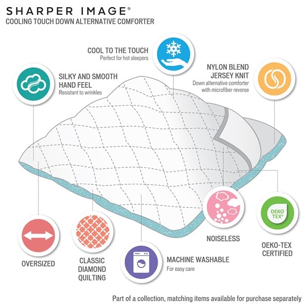 Sharper Image Cooling Touch Oversized Down Alternative Comforter in White, Full/Queen SI10-0019 - Image 3