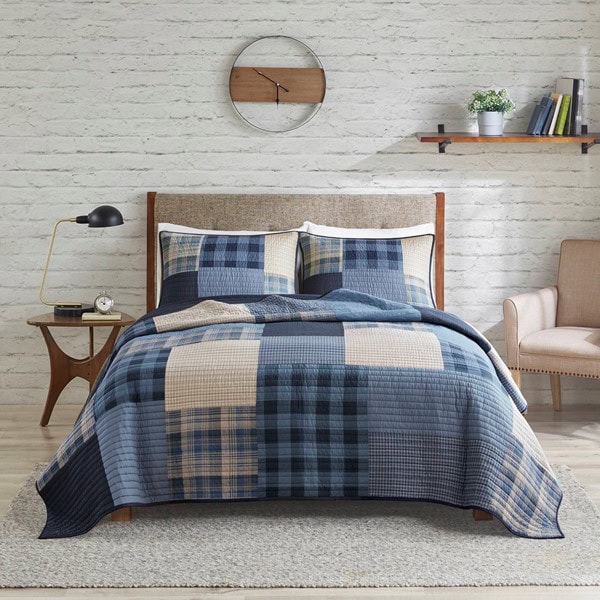 Woolrich Winter Hills Oversized Cotton Quilt Set in Blue, Full/Queen WR13-4086 - Image 5