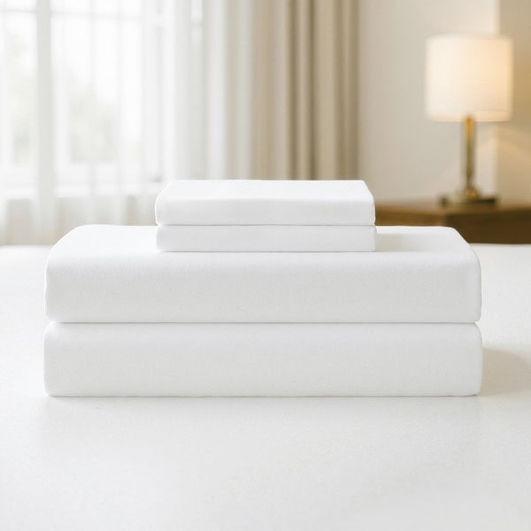 Nomad Home Plain Weave Essential Microfiber Sheet Set in Bright White, King NH20-0140