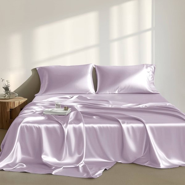 Madison Park Essentials Satin Luxury Sheet Set in Lilac, Queen MPE20-1153
