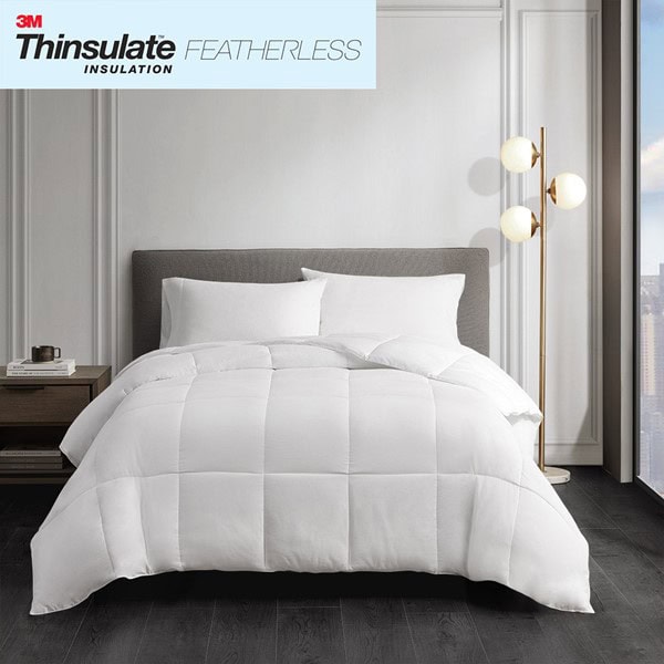 Sleep Philosophy Year Round Warmth Cotton Down Alternative Featherless Comforter in White, Twin BASI10-0290