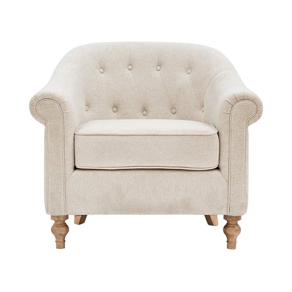 Martha Stewart Fayette Tufted Accent Arm Chair in Cream, One Size MT100-1190 - Image 6