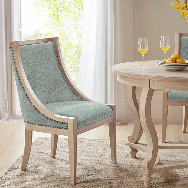 Martha Stewart Elmcrest Upholstered Dining Chair with Nailhead Trim in Soft Green, One Size MT108-0158 - Image 3
