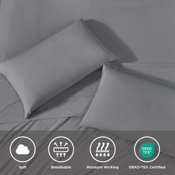 Main Street Sublime Serenity Luxury Sheet Set in Gray, Queen OLX10-0023 - Image 2