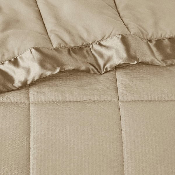 Madison Park Cambria Oversized Down Alternative Blanket with Satin Trim in Taupe, Full/Queen MP51-2602 - Image 4