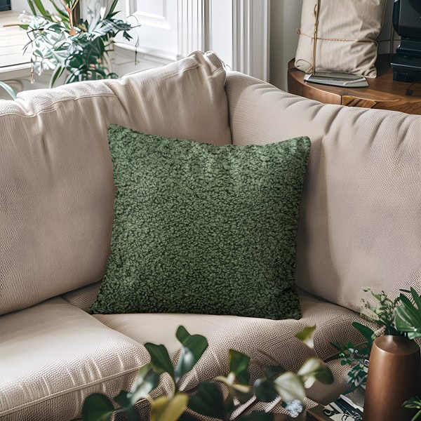 Chapel Hill Tara Solid Boucle Square Pillow in Green, 20x20" CH30-0040 - Image 3