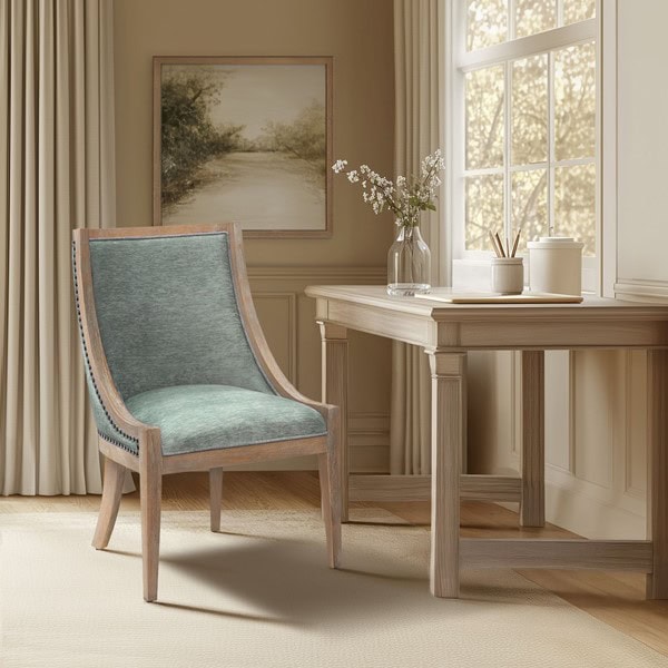 Martha Stewart Elmcrest Upholstered Dining Chair with Nailhead Trim in Soft Green, One Size MT108-0158 - Image 5