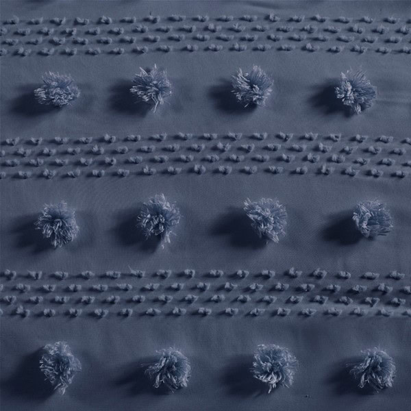 Intelligent Design Lucy Clip Jacquard Duvet Cover Set in Navy, Full/Queen ID12-2281 - Image 4