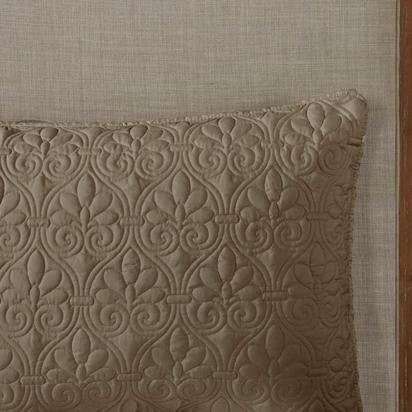 Madison Park Quebec 3 Piece Split Corner Pleated Quilted Bedspread in Khaki, King MP13-6479 - Image 3