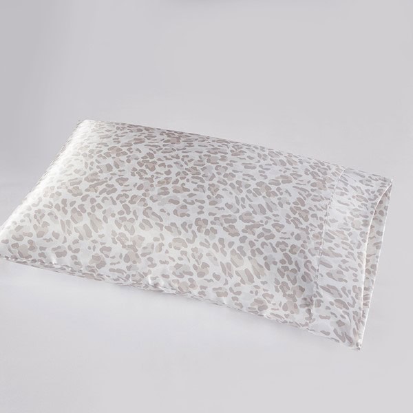 Madison Park Essentials Satin Luxury 2 PC Pillowcases in Taupe Leopard, Standard MPE21-997 - Image 2