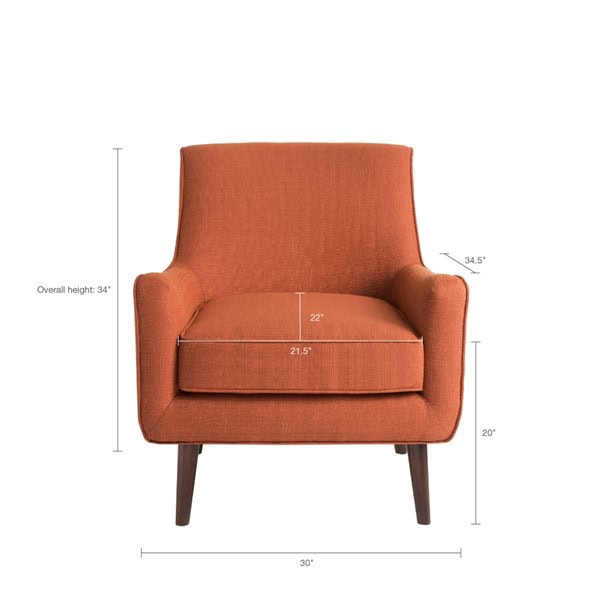 Madison Park Oxford Mid-Century Accent Chair in Burnt Orange, One Size FPF18-0219 - Image 3