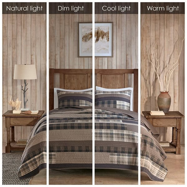 Woolrich Winter Plains 100% Cotton Oversized Quilt Mini Set in Taupe, King/Cal King WR14-1727 - Image 2