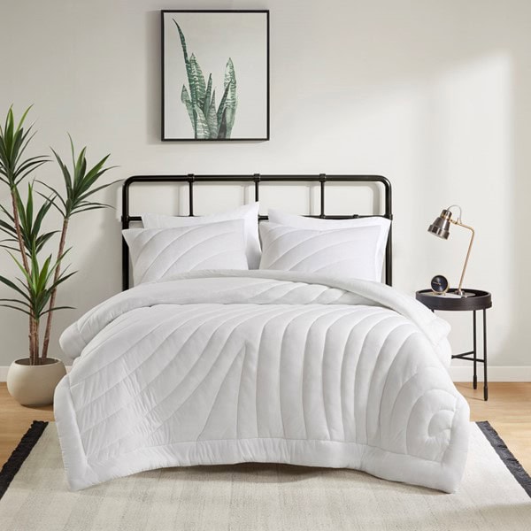 Urban Habitat Juniper Poly Jersey Puffy Comforter Set in White, Twin/Twin XL UH10-2515 - Image 2