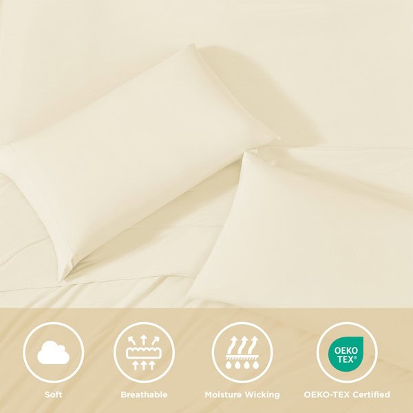 Main Street Sublime Serenity Luxury Sheet Set in Ivory, Twin OLX10-0019 - Image 4