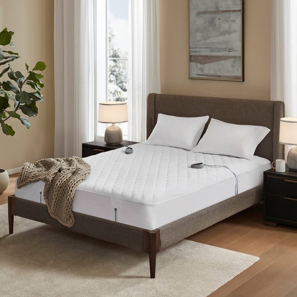 Beautyrest Cotton Deep Pocket Heated Mattress Pad-20 Heat Settings in White, King BR55-0901 - Image 4