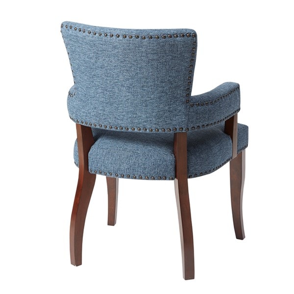 Madison Park Dawson Upholstered Dining Chair with Padded Arm in Blue, One Size MP100-0042 - Image 3