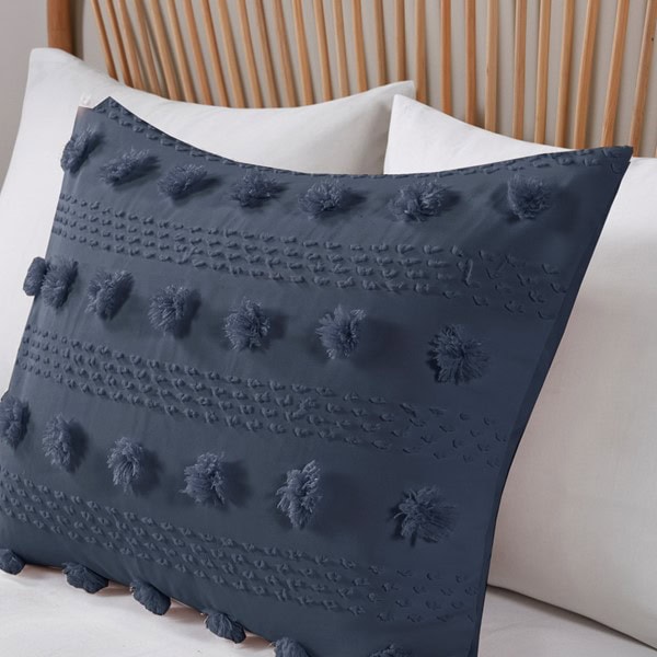 Intelligent Design Lucy Clip Jacquard Duvet Cover Set in Navy, Twin/Twin XL ID12-2280 - Image 3