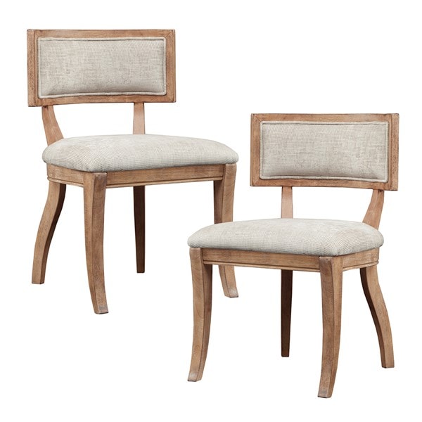 Madison Park Signature Marie Upholstered Split-Back Dining Chairs with Curved Wood Frame (Set of 2) in Beige/Light Natural, Set of 2 MPS100-0042 - Image 3