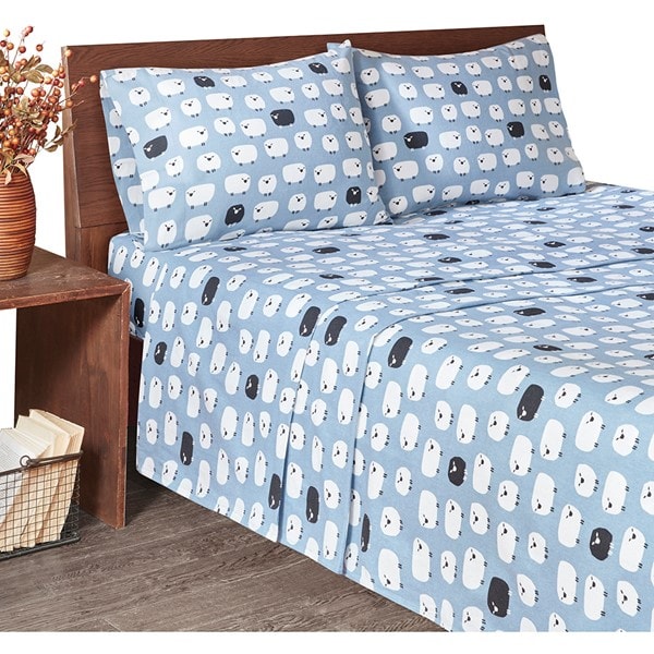 Woolrich Cotton Flannel Sheet Set in Blue Sheep, Cal King WR20-2281 - Image 2