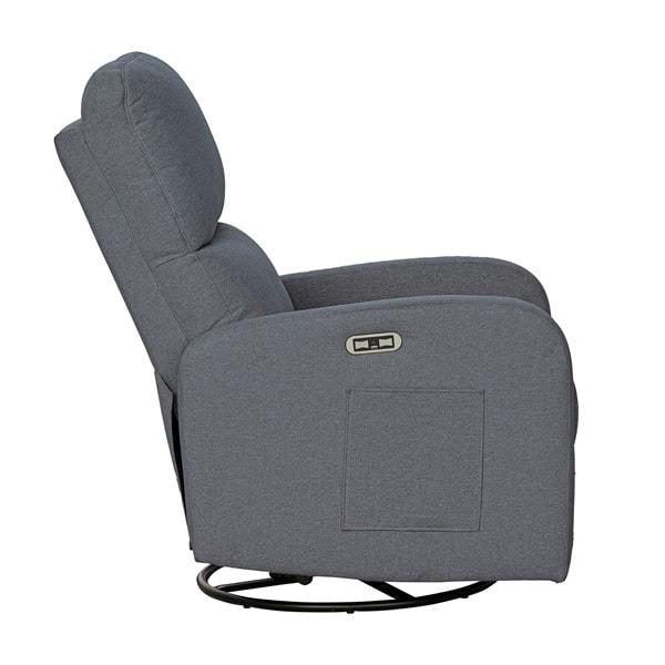 INK+IVY Dakota Power Recliner 3-in-1 with Swivel, Glider, Charging Station in Grey, One Size II103-0610 - Image 6