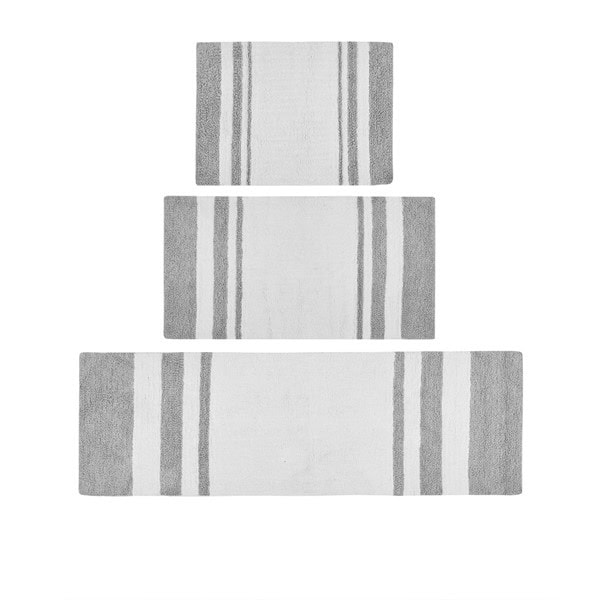 Madison Park Spa Cotton Reversible Bath Rug in Grey, 24x72" MP72-2491 - Image 3
