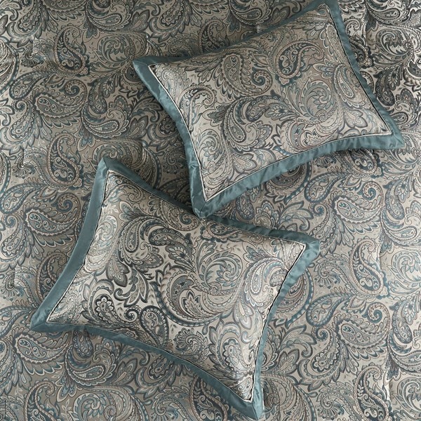 Madison Park Aubrey 12 Piece Comforter Set with Cotton Bed Sheets in Teal, Queen MP10-8311 - Image 2