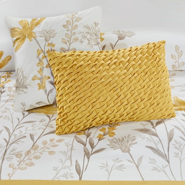 Harbor House Blue Meadow 5 Piece Cotton Comforter Set in Yellow, Full/Queen HH10-1789 - Image 3