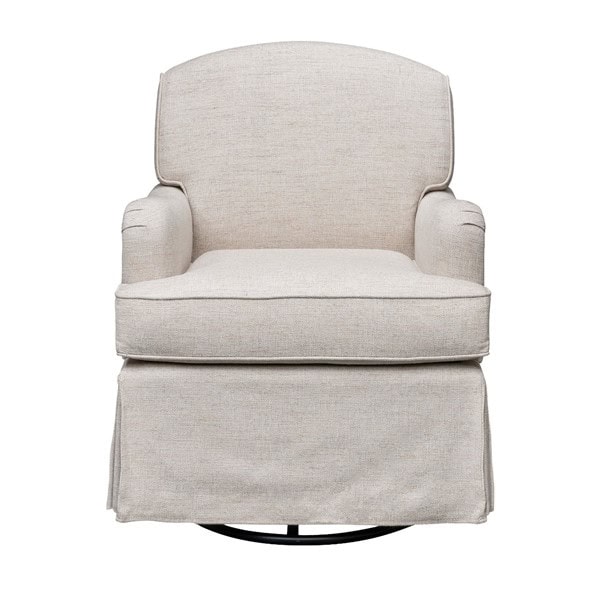 Martha Stewart Melody Swivel Glider Skirted ArmChair in Cream, One Size MT103-0189 - Image 7