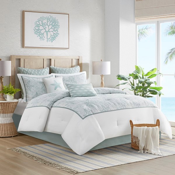 Harbor House Blue Maya Bay Comforter Set in White, Cal King HH10-1225