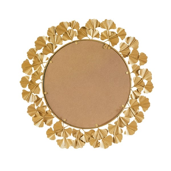 Martha Stewart Eden Gingko Leaf Round Wall Mirror 30.5" in Gold, 30.5"Dia x 1"D MT160-0021 - Image 2